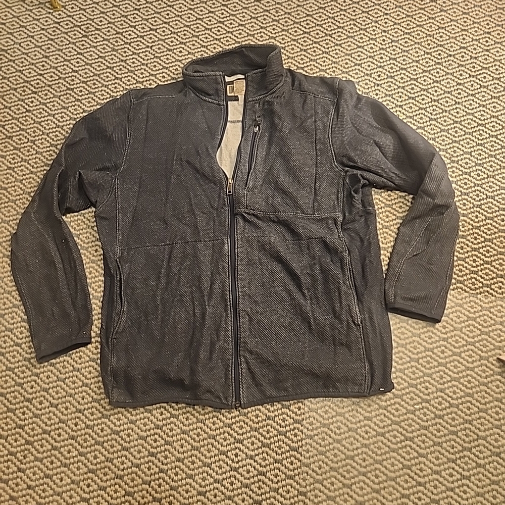 Duluth Trading Co Full Zip Jacket Coat Size Mens Large Blue Front Zip Pockets